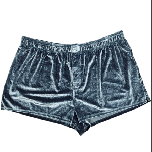 Victoria's Secret PINK VELVET BOXY BOXER PAJAMA SHORTS Green Rhinestone  XL NWT - Picture 3 of 12